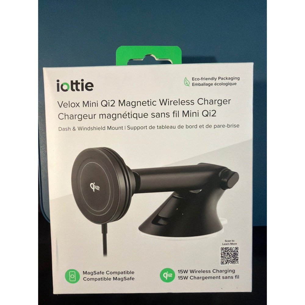 iOttie Velox Mini Qi2 Magnetic Wireless Car Charger Dash Windshield Mount 15W
